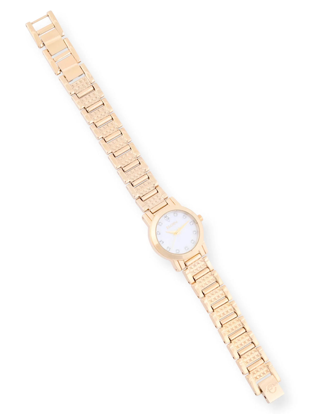 Elgin Adult Female Watch and Bracelet Set in Gold with Czech Stones and MOP Dial (EG180011ST)