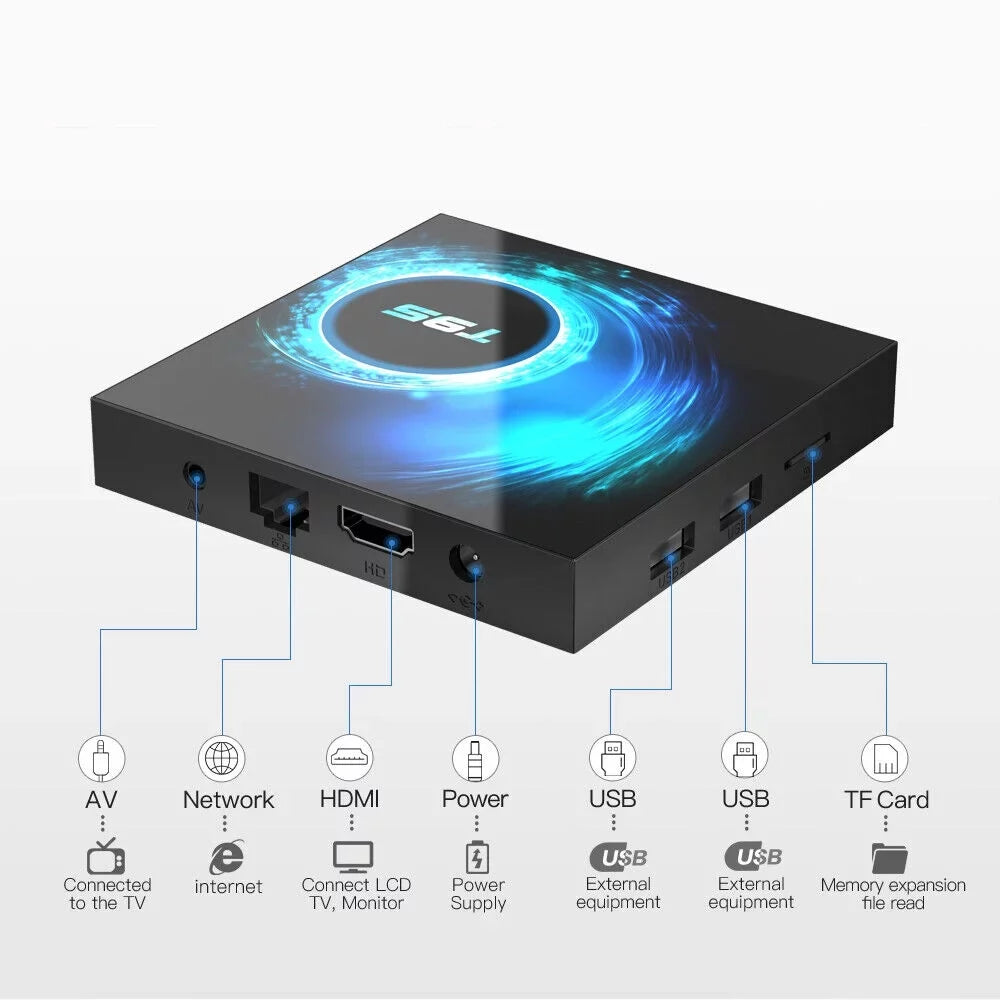 JahyShow T95 Android 10.0 TV Box - Living Room, Smart Quad-Core Media, 4GB+64GB, Streaming Ease