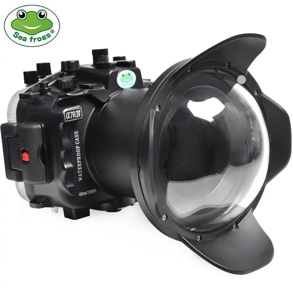 Seafrogs [40M/130FT] Underwater Housing Waterproof Case w/ 6 Inch Dome Port Kit for Sony A7R IV A7R4 ILCE-7R IV Compatible with Sony FE 16-35mm F/4 28-70mm F3.5-5.6, 12-24mm F4 G Lens-Black