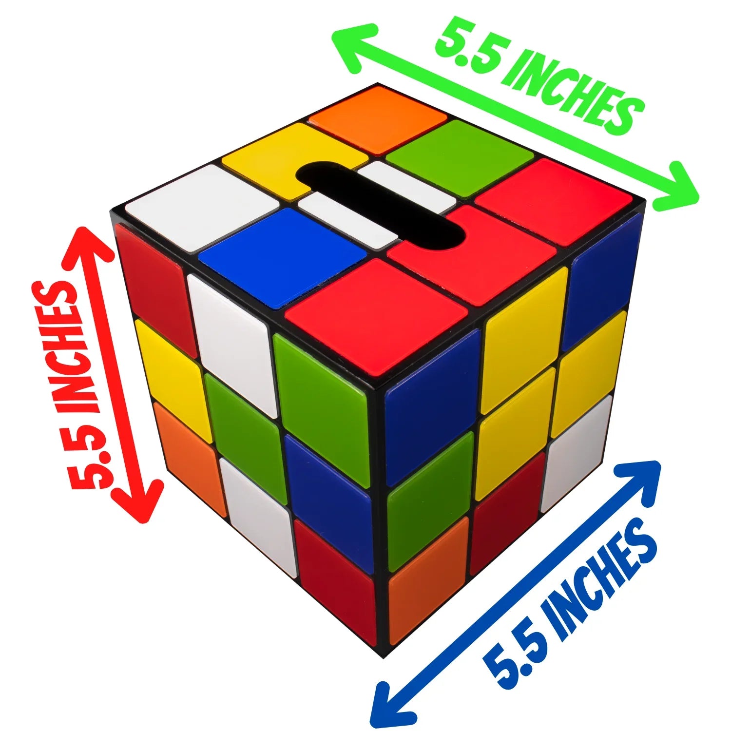 Magic Cube Tissue Box Cover | Big Bang Theory Props & Decor | Easy Use with Magnetic Bottom Lid to Keep Tissues Secure