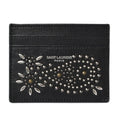 Pre-Owned Saint Laurent / Card Case YSL SAINT LAURENT Paisley Pattern Studs Leather Black 375949 (Like New)
