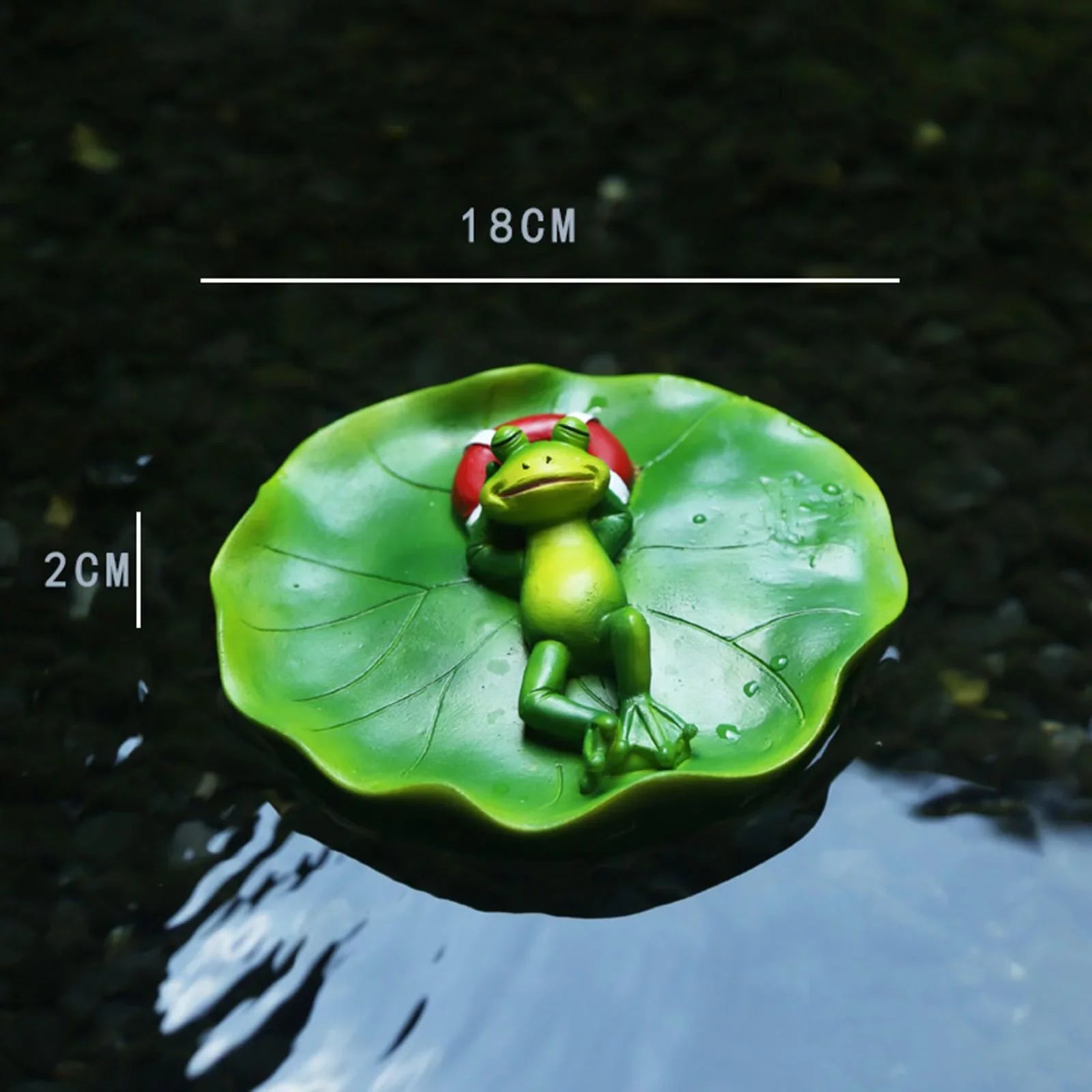 Simulation Water Floating Frog Ornament Animals Figurine Garden Statue Crafts Decor DIY Pool Accessories for Tabletop Shelf Office