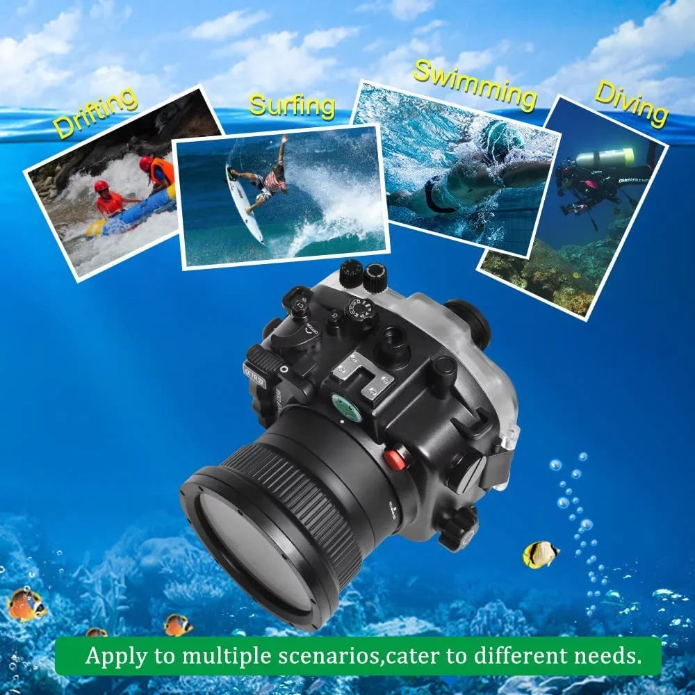 Seafrogs [40M/130FT] Underwater Housing Waterproof Case w/ 6 Inch Dome Port Kit for Sony A7R IV A7R4 ILCE-7R IV Compatible with Sony FE 16-35mm F/4 28-70mm F3.5-5.6, 12-24mm F4 G Lens-Black