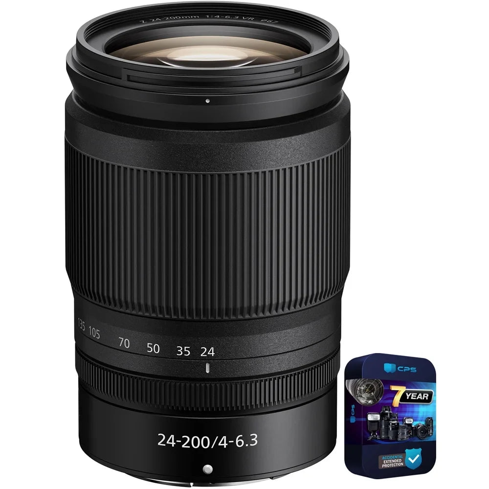 Nikon 20092 NIKKOR Z 24-200mm f/4-6.3 VR Lens Telephoto Zoom for Z Mount Cameras Bundle with 7 YR CPS Enhanced Protection Pack