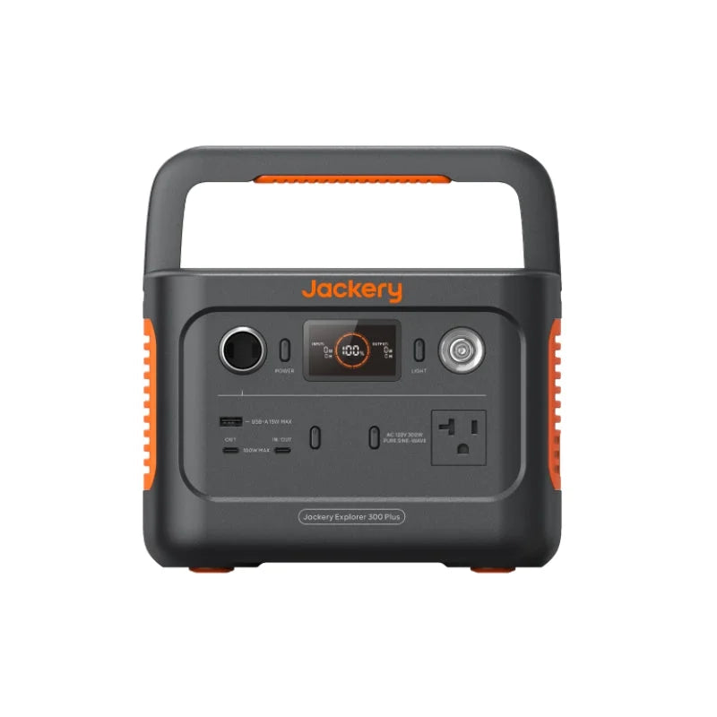 Jackery Explorer 300 Plus Portable Power Station, 288Wh Backup LiFePO4 Battery, 300W AC Outlet, 3.75 KG Solar Generator for RV, Outdoors, Camping, Traveling, and Emergencies