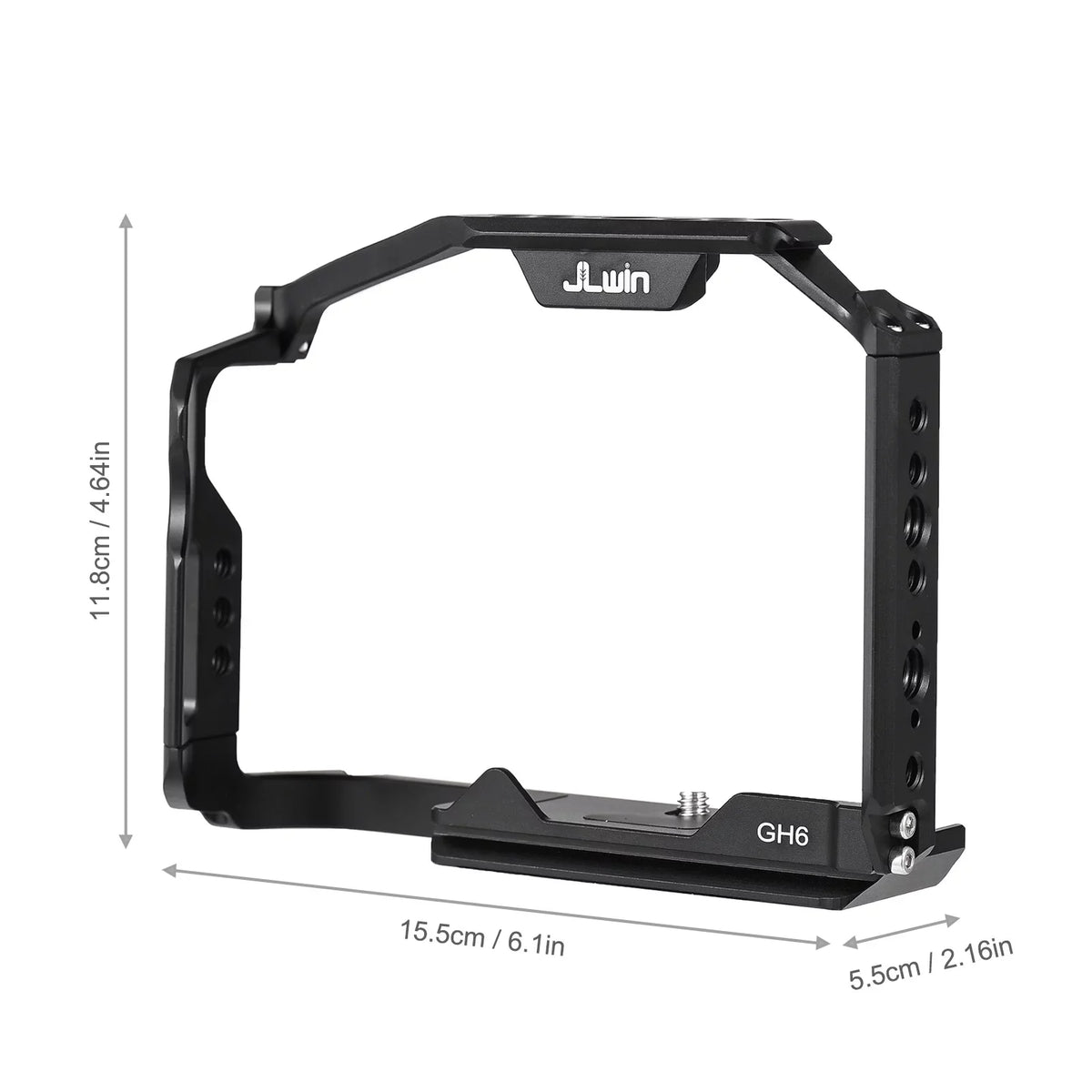 Dcenta  Camera Cage Compatible with Panasonic GH6 Aluminum Alloy Construction with Cold Shoe Mount and Extensive Threaded Holes