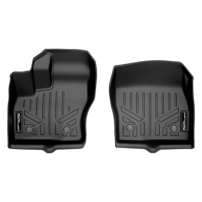 Smartliner SA0328 1st Row Floor Mats Liner Set with Vinyl Flooring & Floor Posts Only for 2014-2021 Ford Transit Connect, Black
