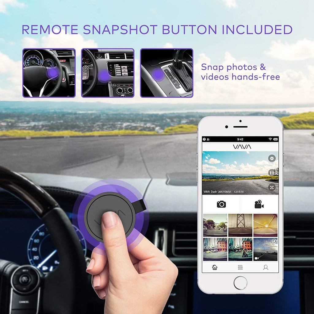 Dash Cam | VAVA 1920X1080P@60Fps | Wi-Fi Car Dash Camera | Sony Night Vision Sensor | Dashboard Camera Recorder with GPS | Parking Mode | G-Sensor | Support 128GB Max