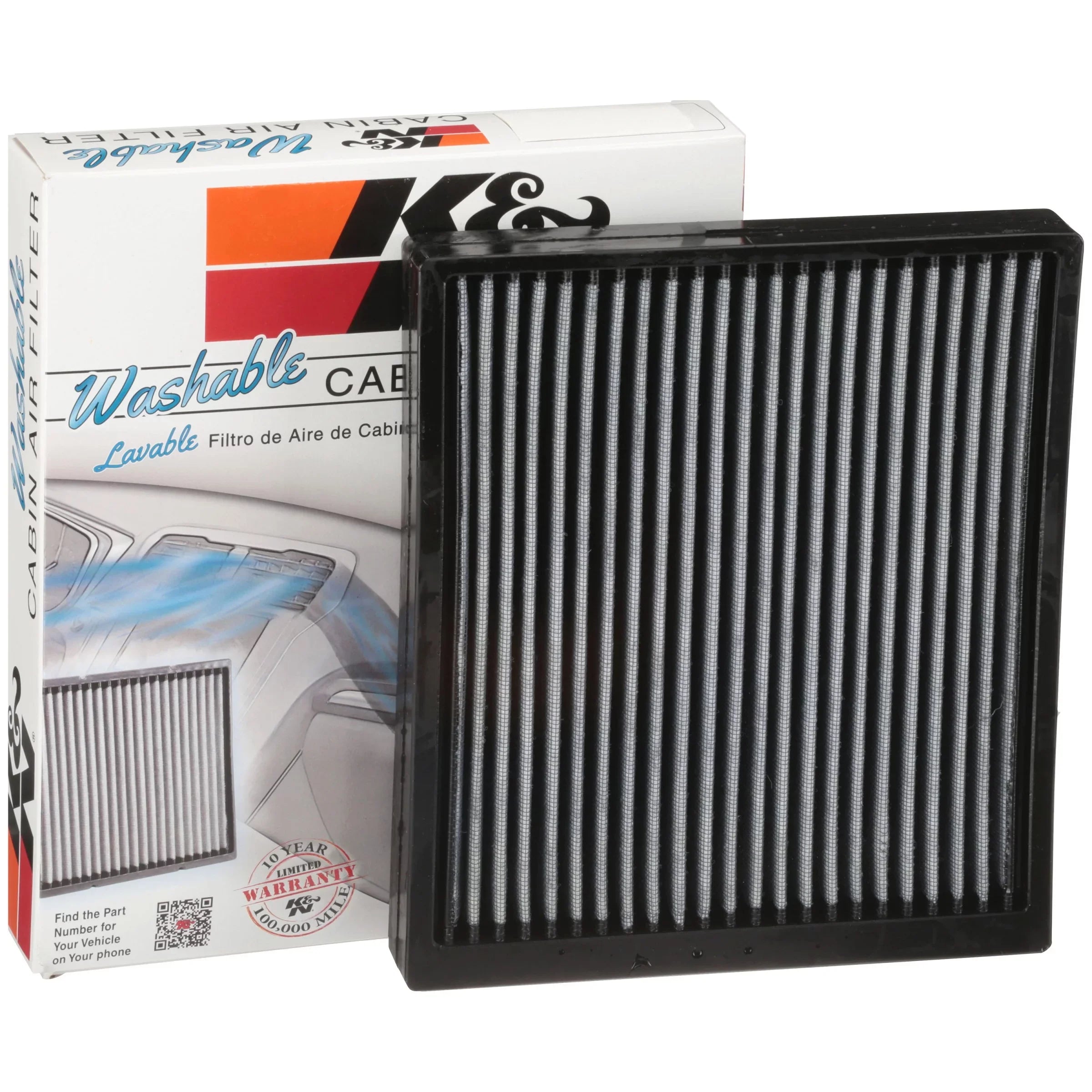 K&N VF2010 Washable & Reusable Cabin Air Filter Cleans and Freshens Incoming Air for your Hyundai, Kia Fits select: 2006-2010 HYUNDAI SONATA, 2011-2012 HYUNDAI SANTA FE