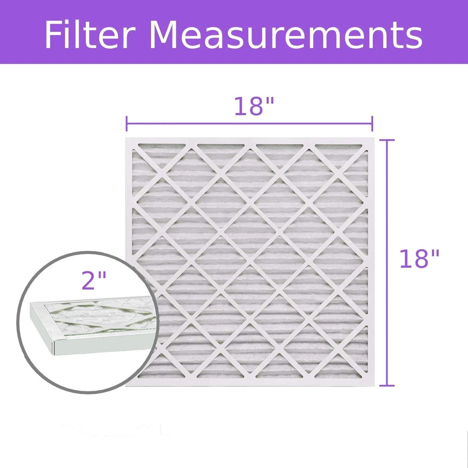 18x18x2, Purolator DMK80 Extended Surface Pleated Air Filter, Mechanical MERV 8, (6 Pack)