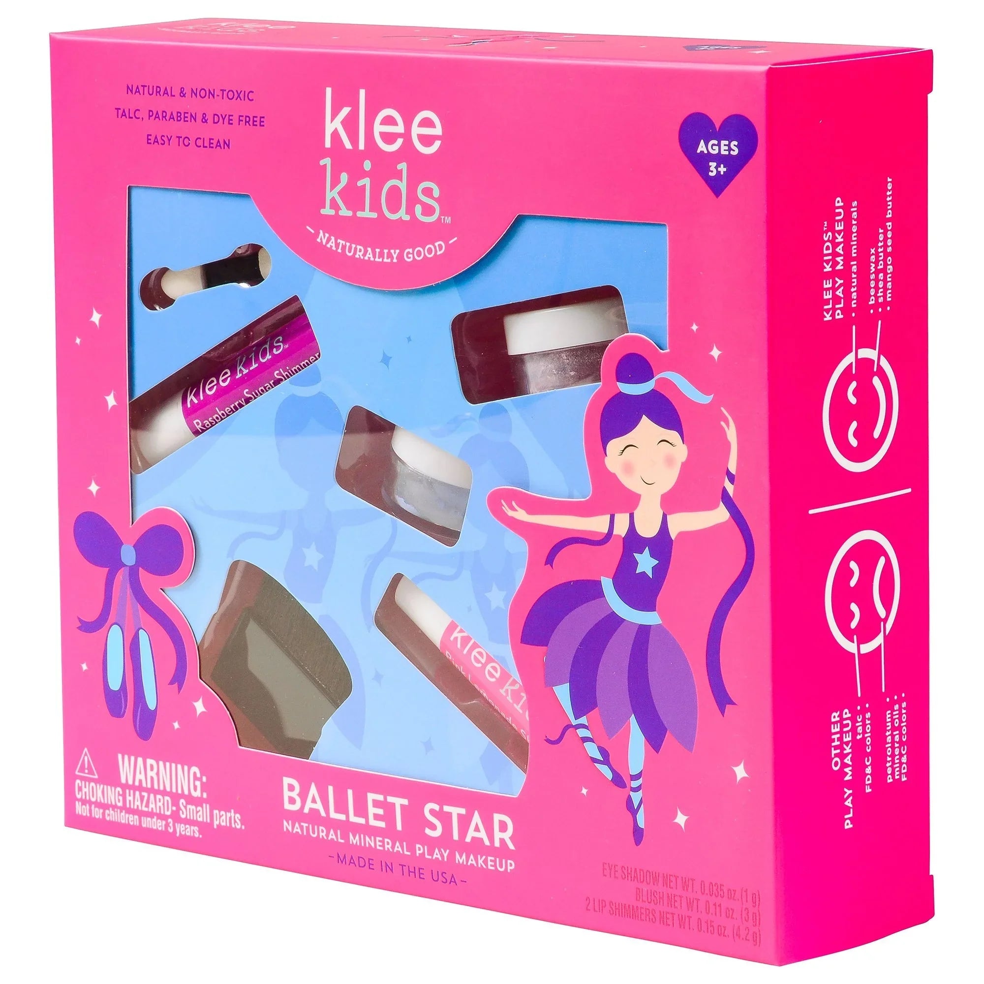 Luna Star Naturals Klee Kids Natural Mineral Makeup 4 Piece Kit, Ballet Star