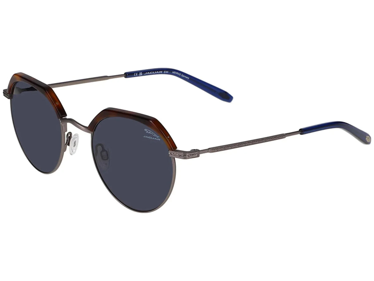 Jaguar 37464 Sunglasses, Grey-Brown-Blue Frame, Mirror Lens, 51-22-145, JG374645