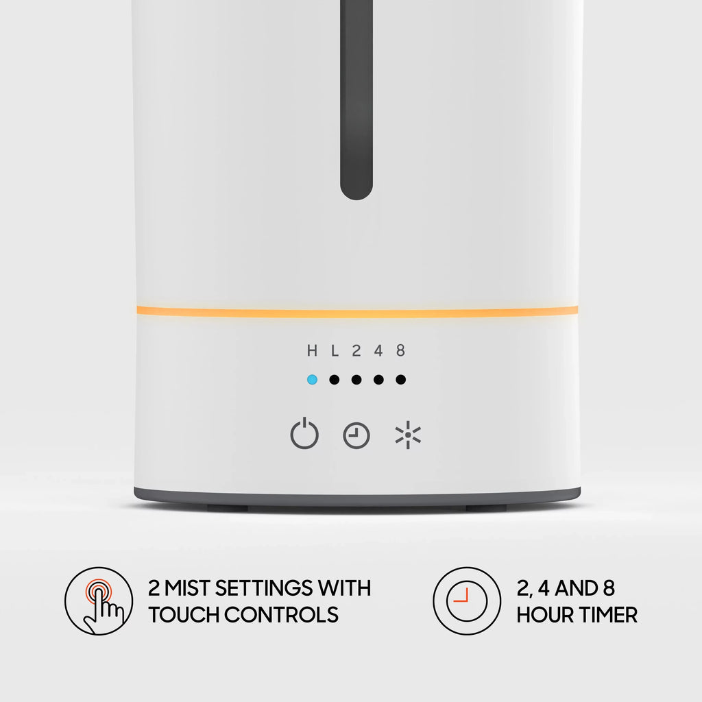 Sharper Image MIST 8 Ultrasonic Humidifier with Customizable Light, Cool Mist, 0.65 Gallon Pitcher Tank