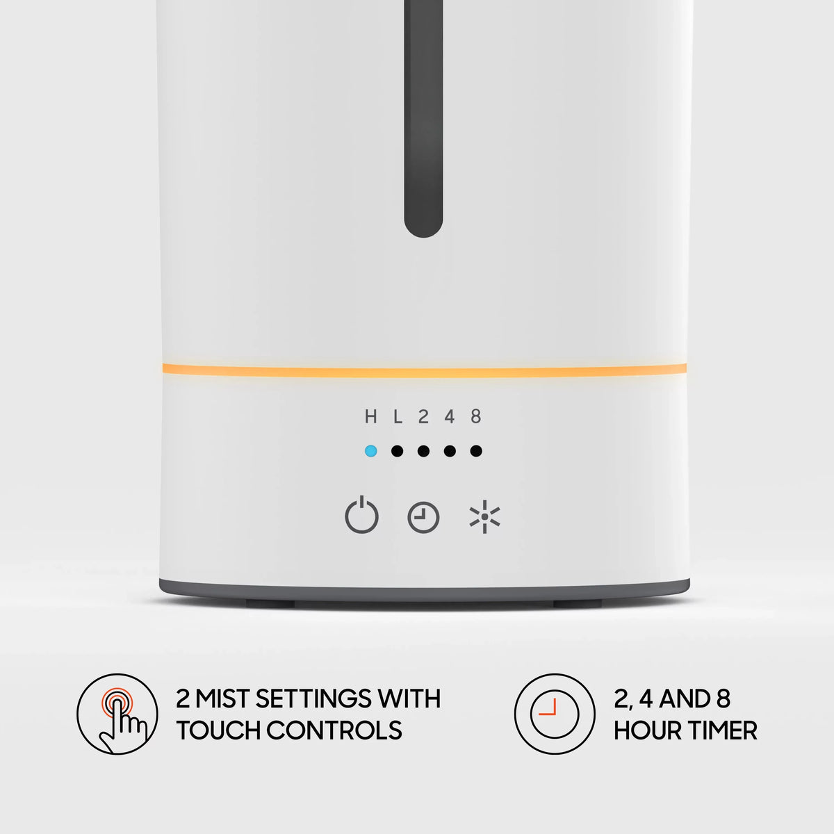 Sharper Image MIST 8 Ultrasonic Humidifier with Customizable Light, Cool Mist, 0.65 Gallon Pitcher Tank
