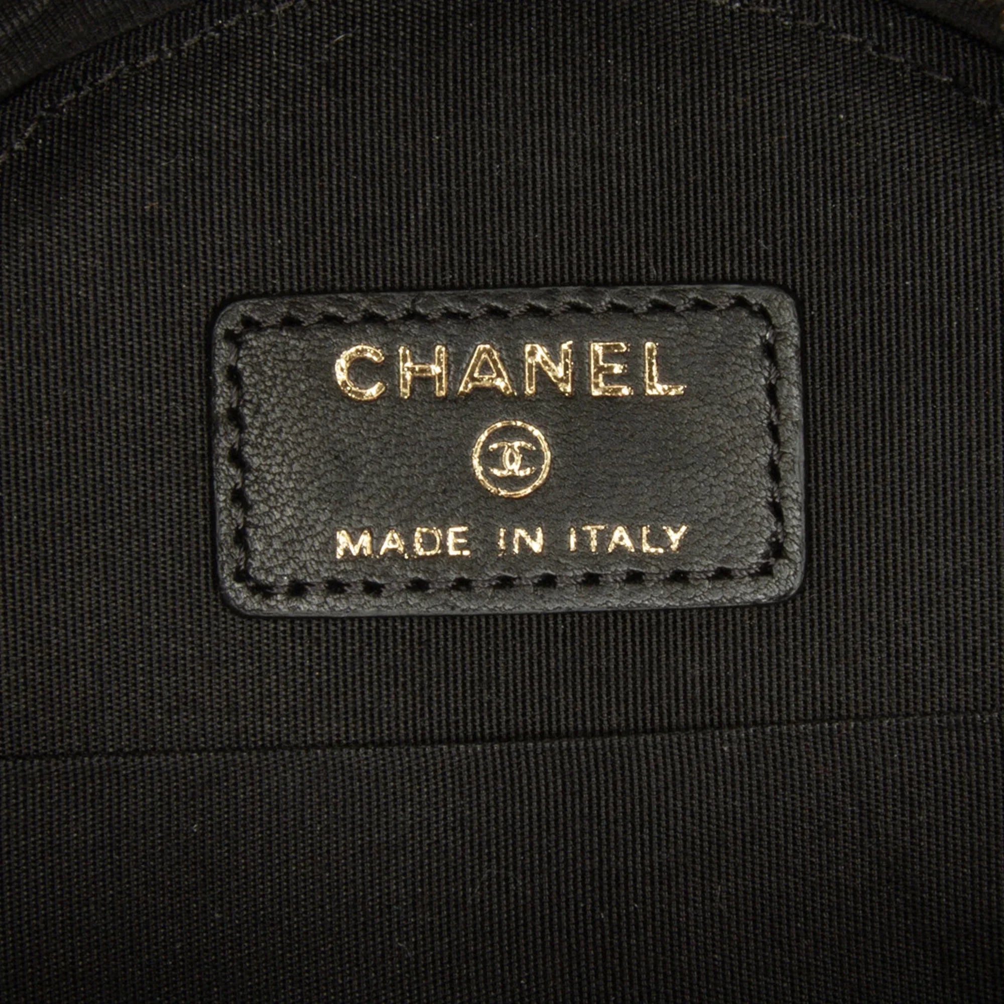 Pre-Owned Authenticated Chanel Round 19 Clutch with Chain and Lambskin Coin Purse Tweed Fabric Black Crossbody Bag Unisex (Good)