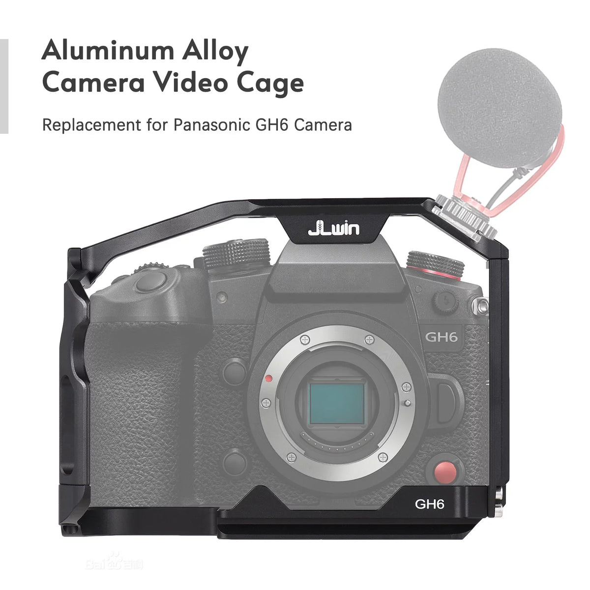 Dcenta  Camera Cage Compatible with Panasonic GH6 Aluminum Alloy Construction with Cold Shoe Mount and Extensive Threaded Holes