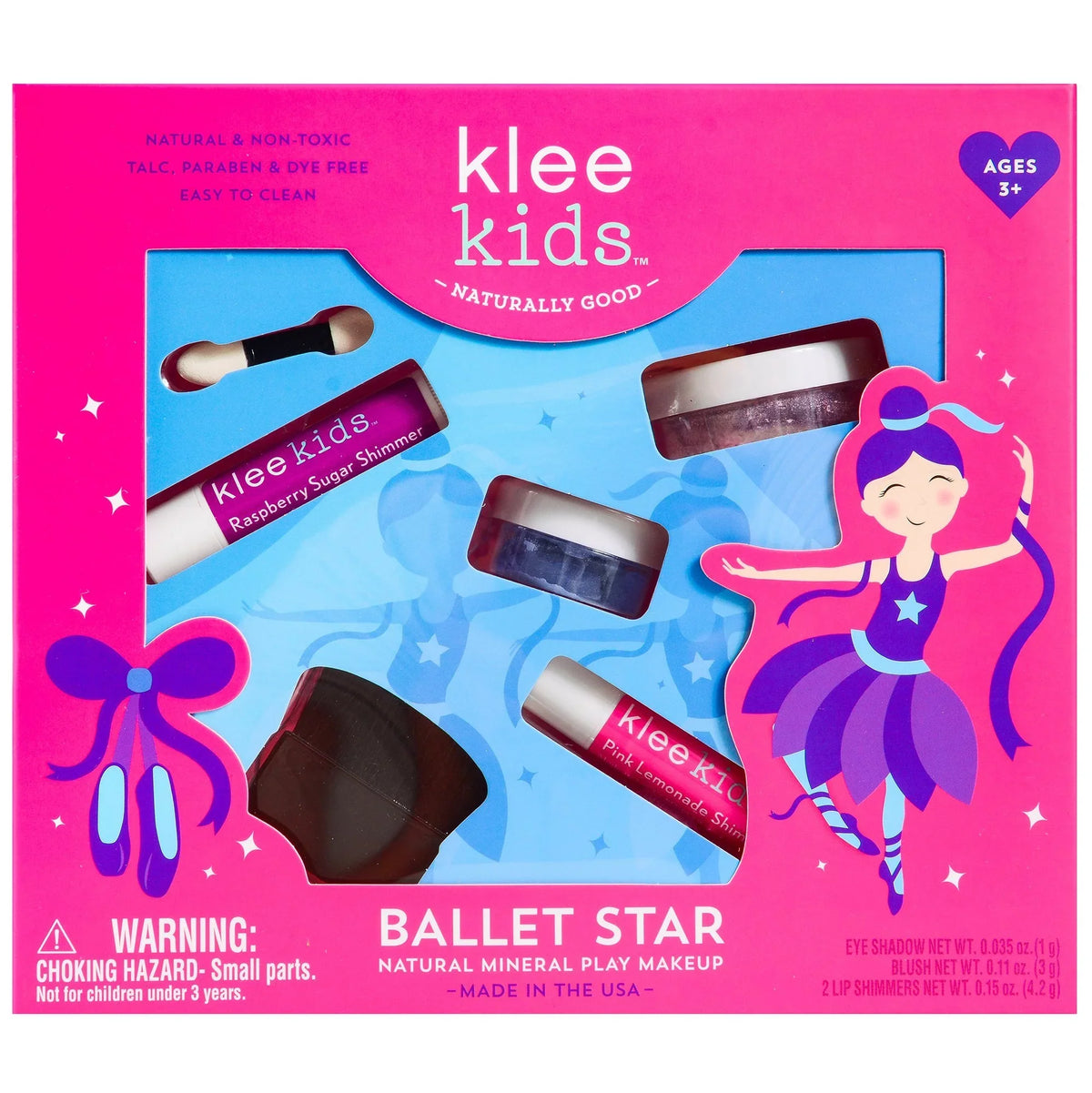Luna Star Naturals Klee Kids Natural Mineral Makeup 4 Piece Kit, Ballet Star