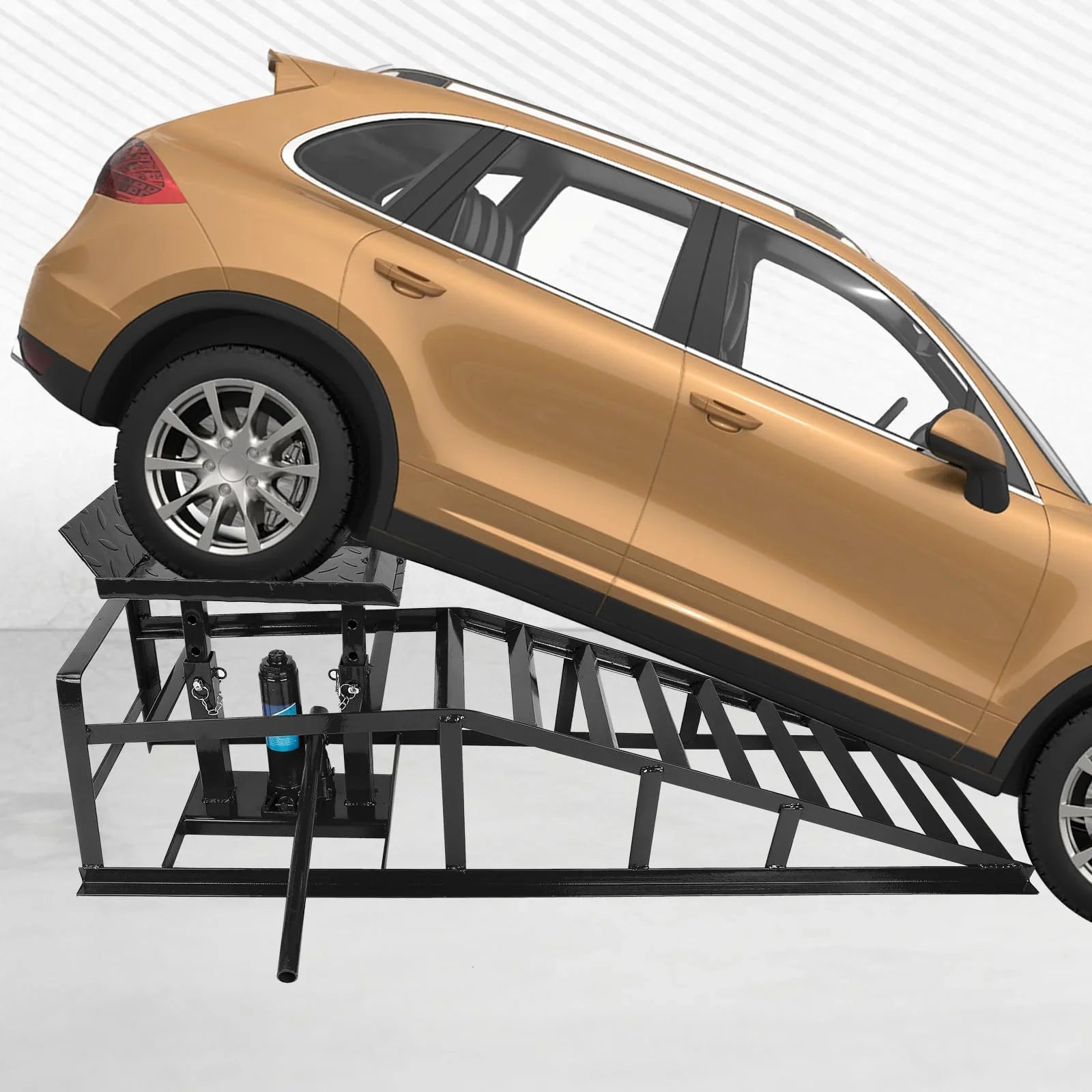 Confote 2 Packs Hydraulic Car Ramps Low Profile Car Lift Service Ramps Truck Trailer Garage,Automotive Hydraulic Lift Repair Frame 11000lbs 5 Tons 5T (Black)