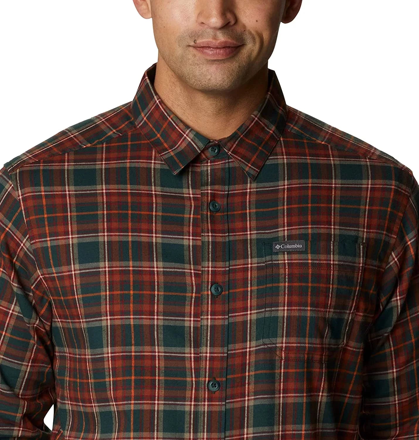 Columbia Mens Vapor Ridge III Long Sleeve Shirt Spruce Cs Tartan X-Large
