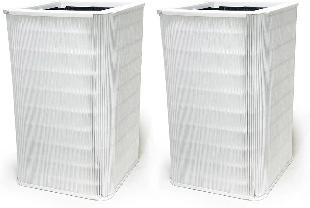 Nispira Collapsible True HEPA Particle Activated Charcoal Filter Replacement Compatible with Blueair Blue Pure 121 Large Air Purifier 620 SQ.FT | Remove Smoke VOCs | 2 Pack