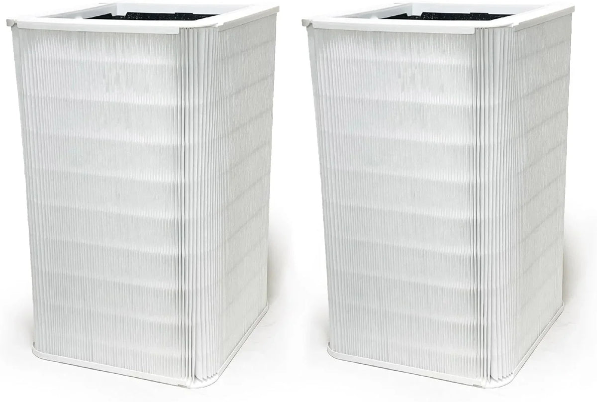 Nispira Collapsible True HEPA Particle Activated Charcoal Filter Replacement Compatible with Blueair Blue Pure 121 Large Air Purifier 620 SQ.FT | Remove Smoke VOCs | 2 Pack