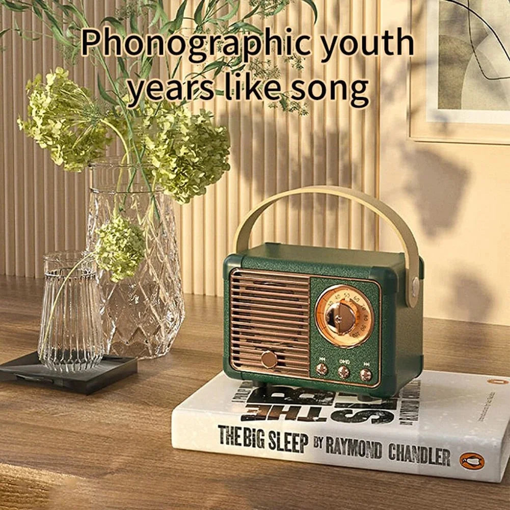 Outdoor Portable Mini Cute Creative Retro Radio High Quality Smart Speaker Wireless Card Subwoofer Music Box