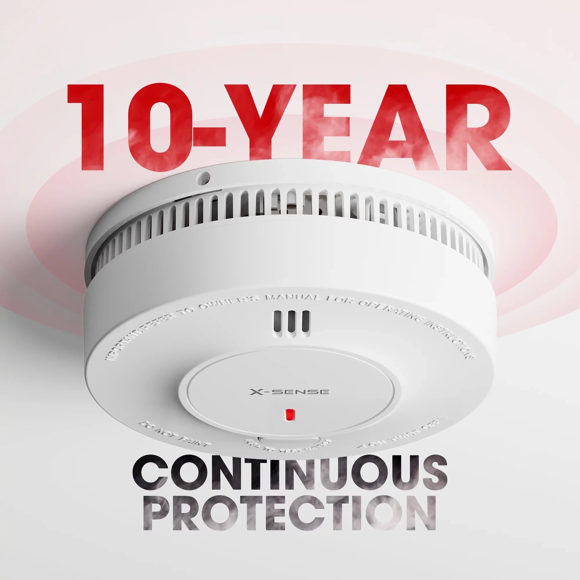 X-Sense Photoelectric Smoke Detector, Wireless Interconnected with over 820 ft Transmission Range, SD19-W