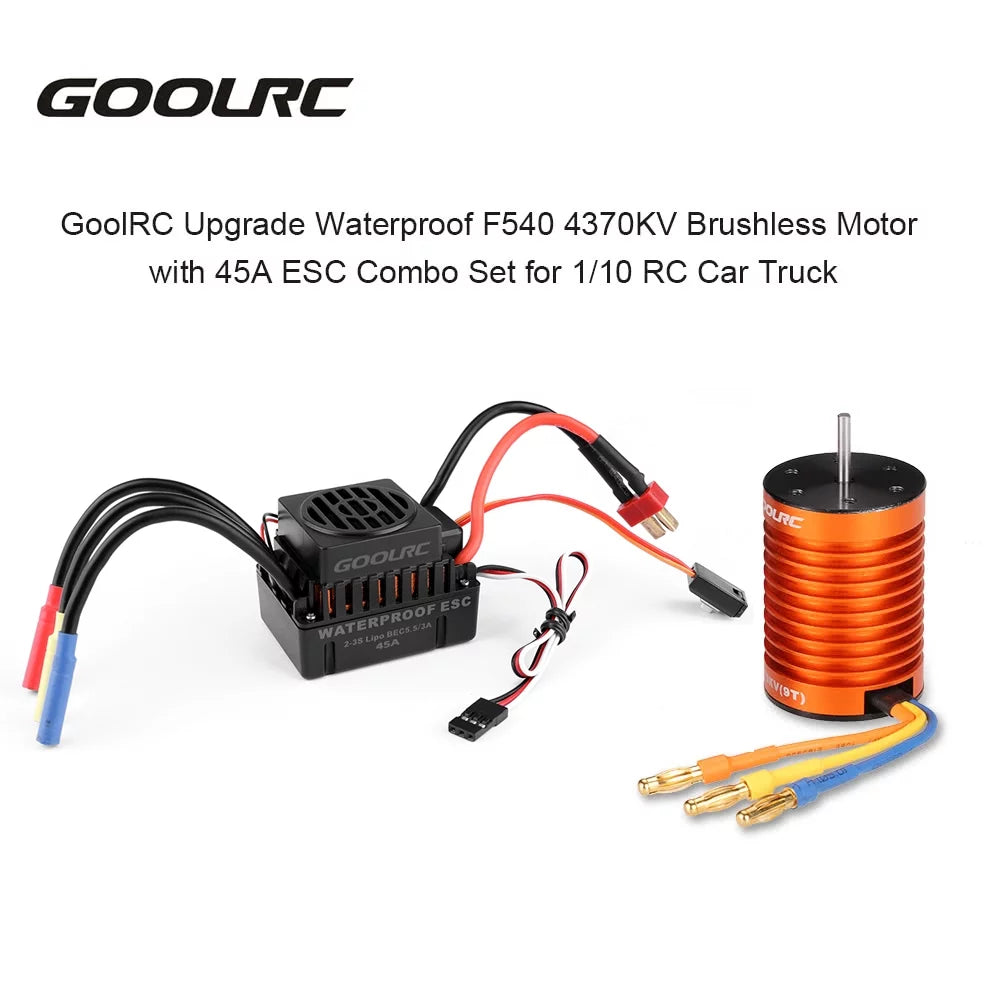 GoolRC  Accessory,Set 110  Combo F540 4370KV  Car 4370KV Motor 45A ESC Waterproof Rookin 1/10 Remote Car