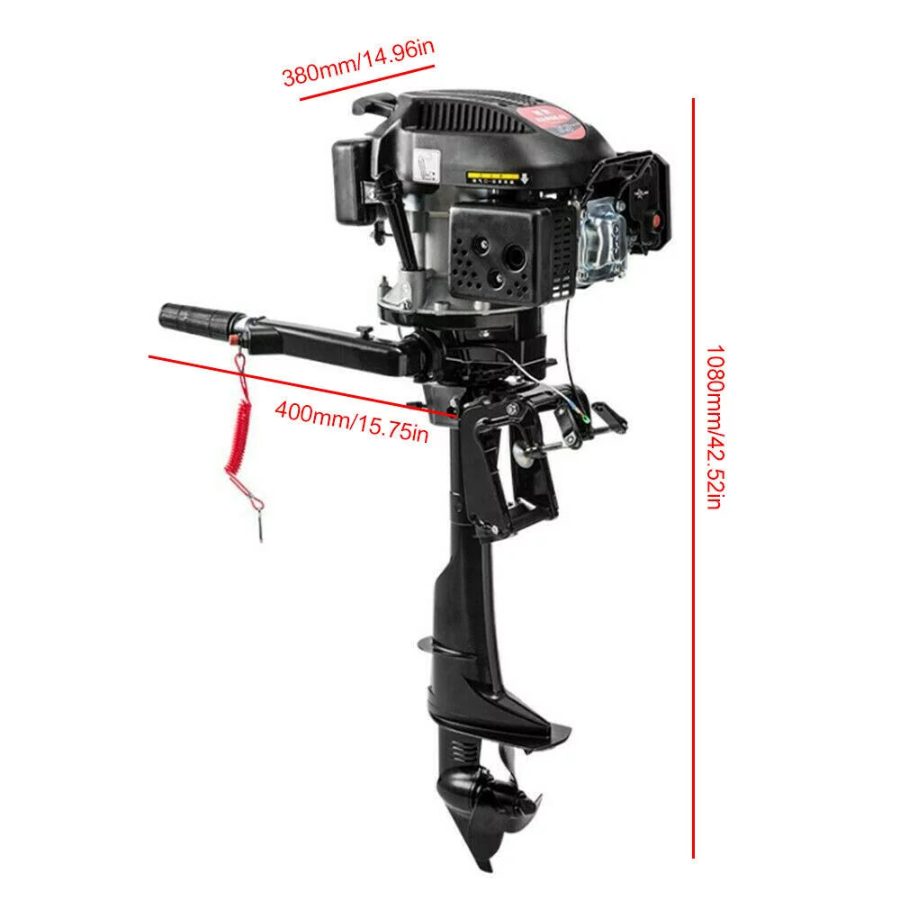 Miumaeov 6HP 4 Stroke Outboard Motor Boat Engine Air Cooling System Fishing Boat Motor