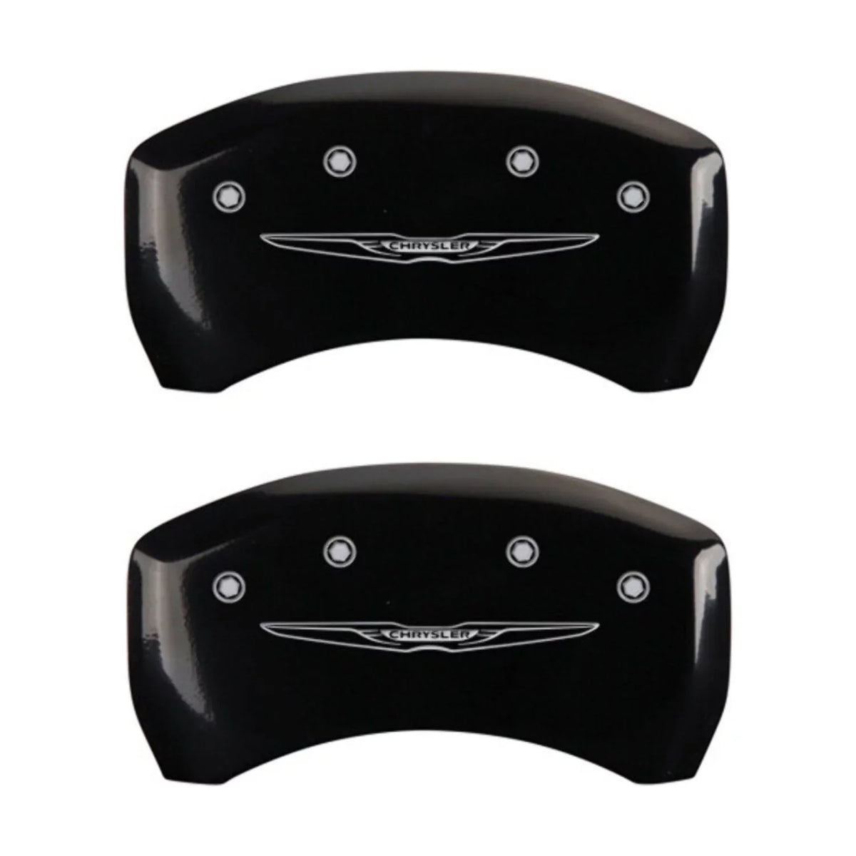 MGP 4 Caliper Covers Engraved Front & Rear Style 2/Chrysler Wing Black finish silver ch Fits select: 2013 CHRYSLER 300, 2012 CHRYSLER 300C LIMITED