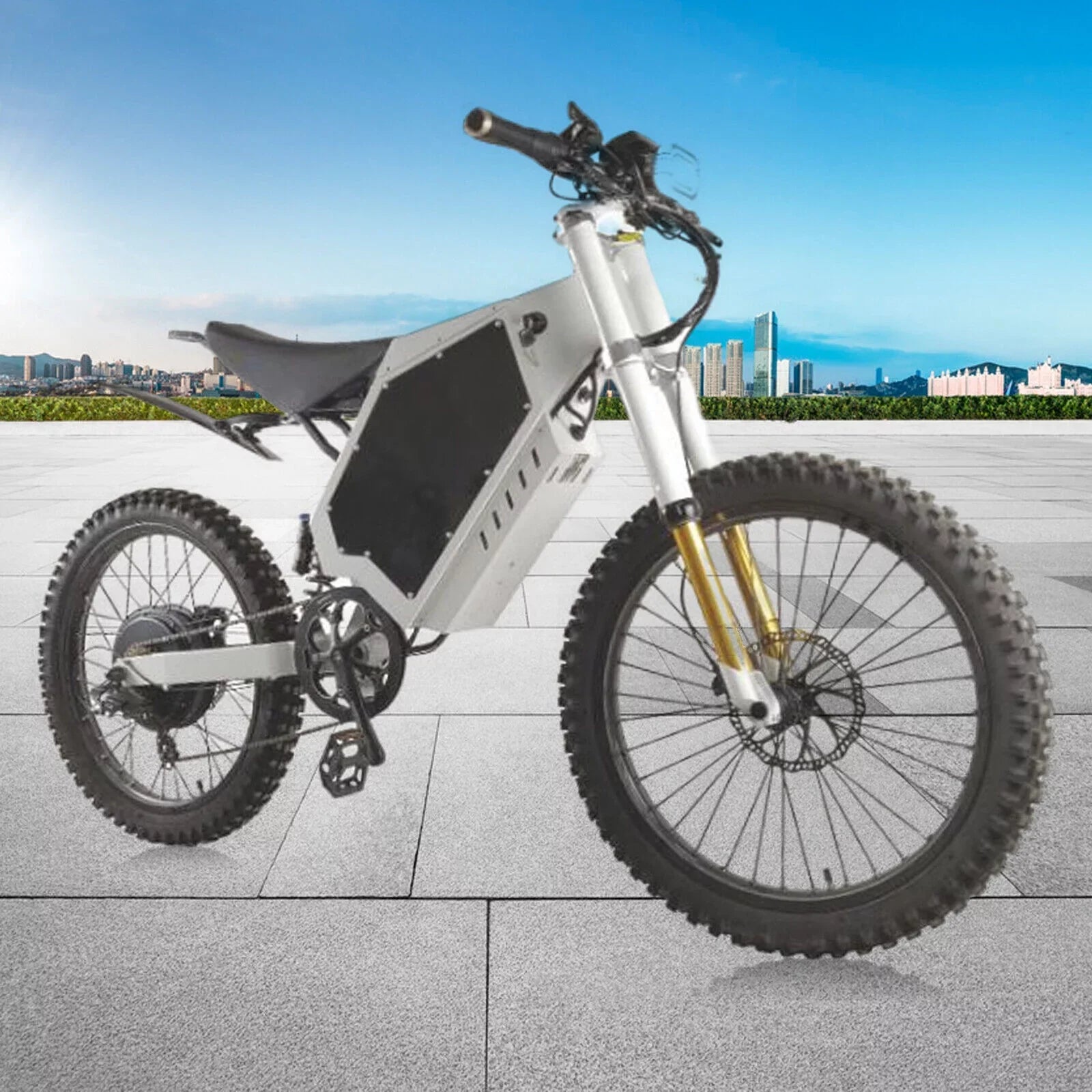 Miumaeov Electric Bicycle Iron Frame Adjustable For 20" or 26" Stealth Bomber E-Bikes(White)