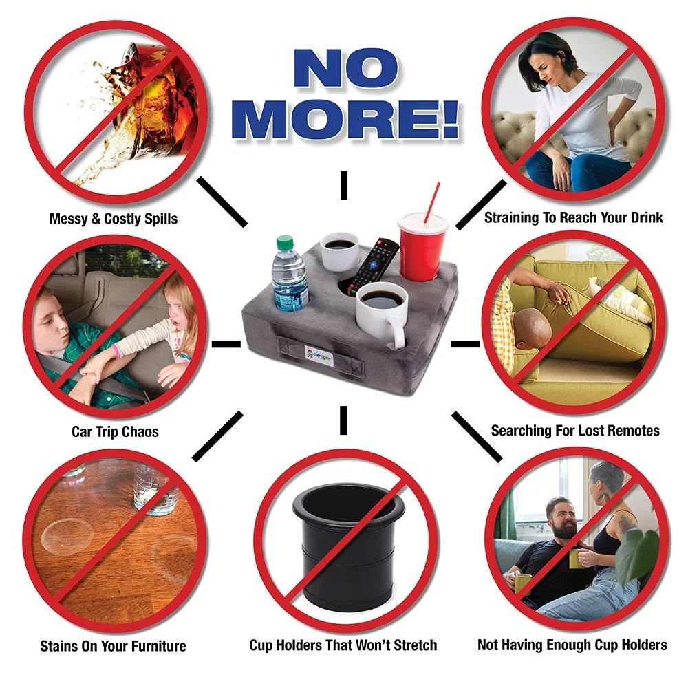 Cup Cozy Deluxe Pillow (Teal) As Seen on TV -The world's BEST cup holder! Keep your drinks close and prevent spills. Use it anywhere-Couch, floor, bed, man cave, car, RV, park, beach and more!