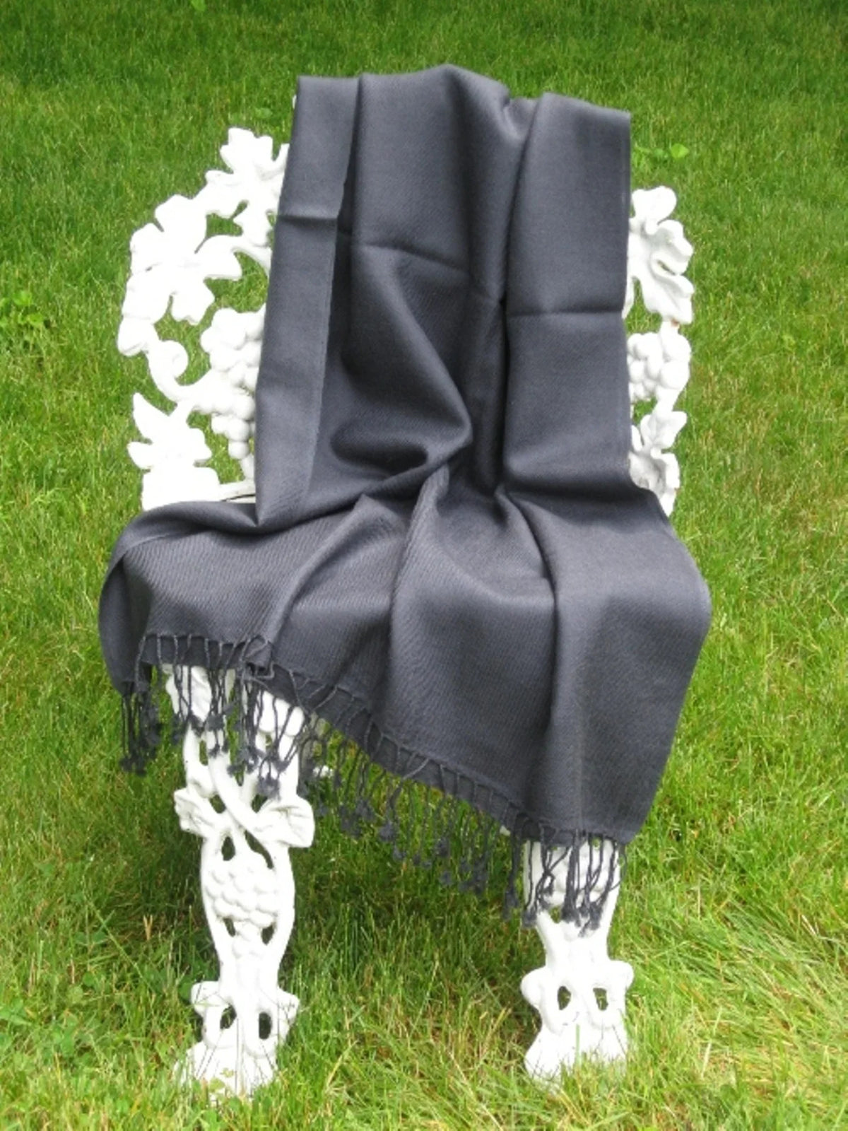 Shawl/Shawls/Scarf/Scarves/Wrap/Stole/Muffler/Cape/Ruana/Blanket/Throw/Pashmina Shawl/Cashmere Scarf/Wool/Silk (Dark Charcoal Regular Shawl)