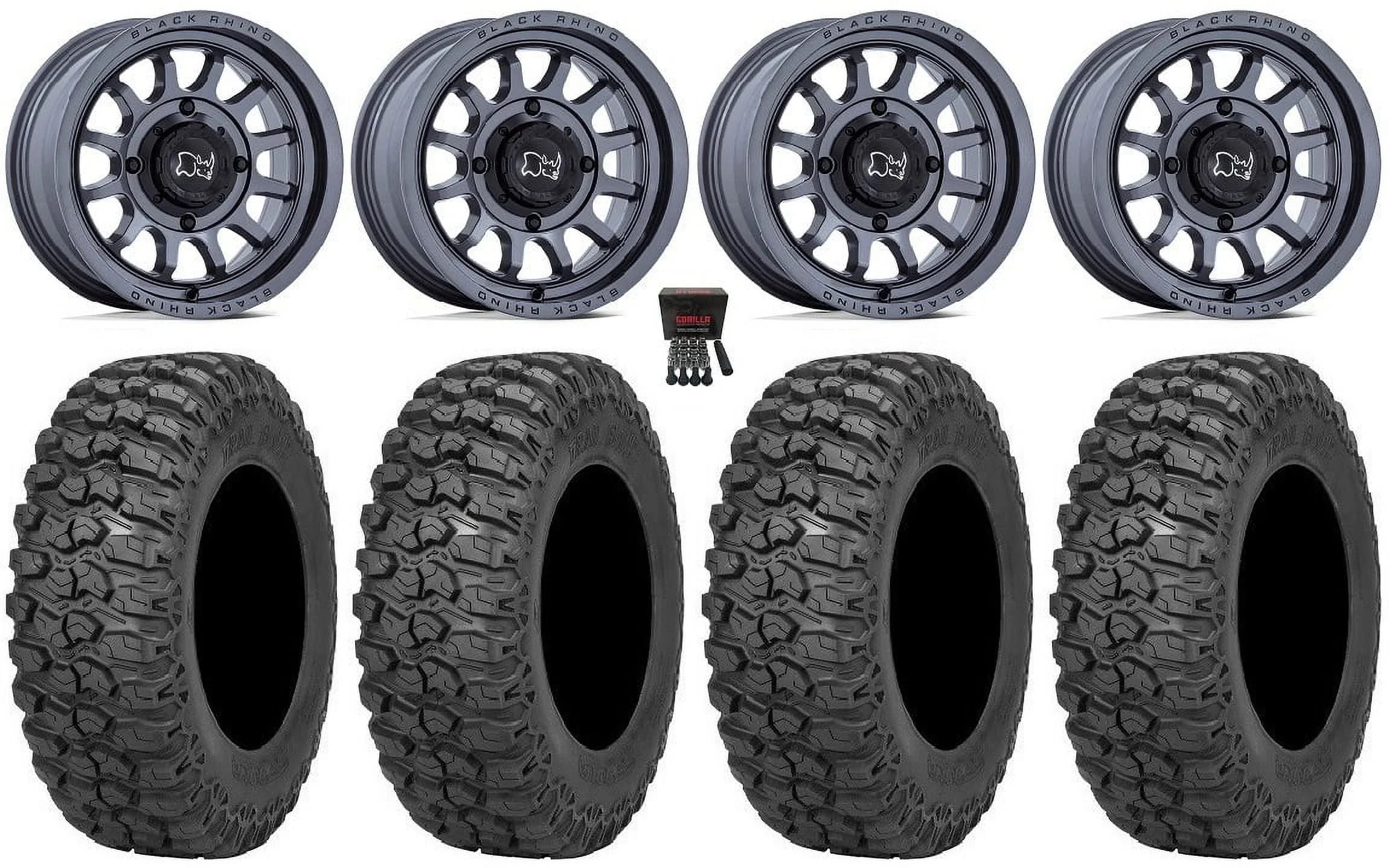 Black Rhino Rapid 15" Wheels Gm 32" Trail Saw 2.0 Tires Sportsman RZR Ranger