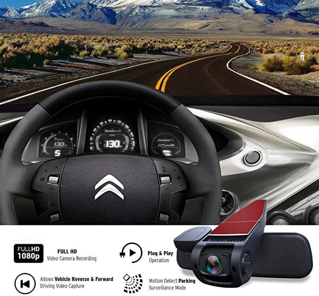 Pyle Dash Cam Rearview DVR Monitor 1.5” Digital Screen Rear View Dual Camera Video Recording System