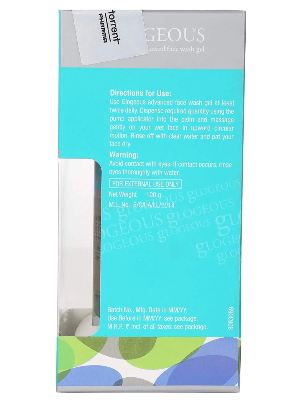 GLOGEOUS FACE WASH 100GM GEL Aloe Vera Glycolic Acid Vitamin E