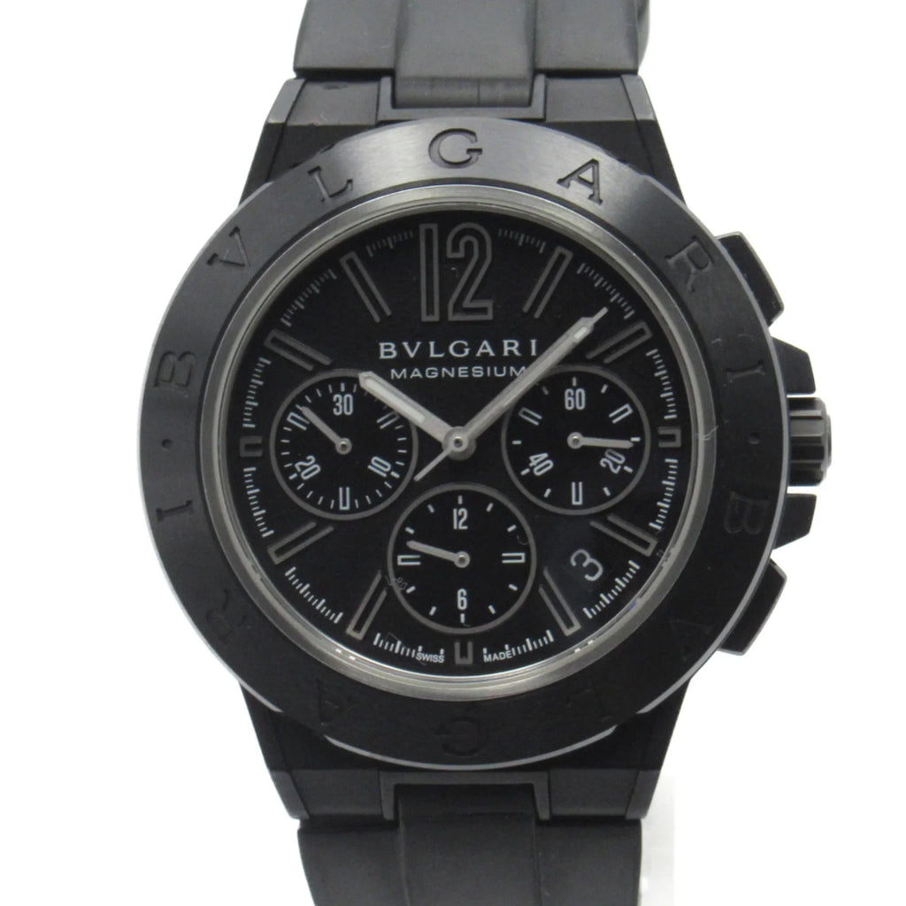 Pre-Owned BVLGARI Diagono Magnesium Chrono Wrist Watch watch Wrist Watch DG42SMCCH Mechanical Automatic Black  Rubber belt mag DG42SMCCH (Good)
