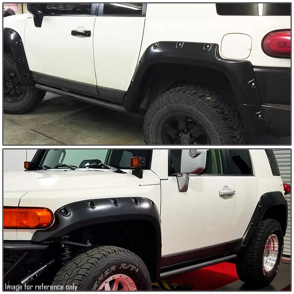 Fender Flares For 2007-2014 FJ Cruiser Pocket Riveted Style (Glossy Bump Texture) - 4 Pieces