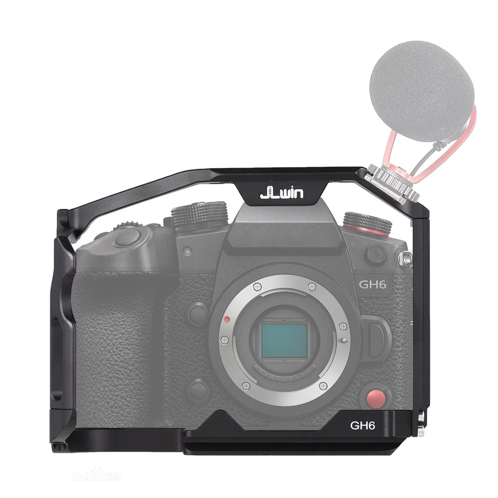 Dcenta  Camera Cage Compatible with Panasonic GH6 Aluminum Alloy Construction with Cold Shoe Mount and Extensive Threaded Holes