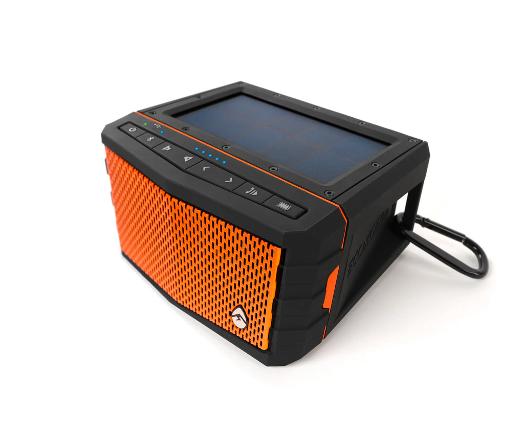 EcoXGear Sol Jam Black Solar Panel 5" x 6" x 3.1" Waterproof, Bluetooth Speaker
