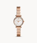 Fossil BQ3502 Tillie Mini Three-Hand Rose Gold-Tone Stainless Steel Watch