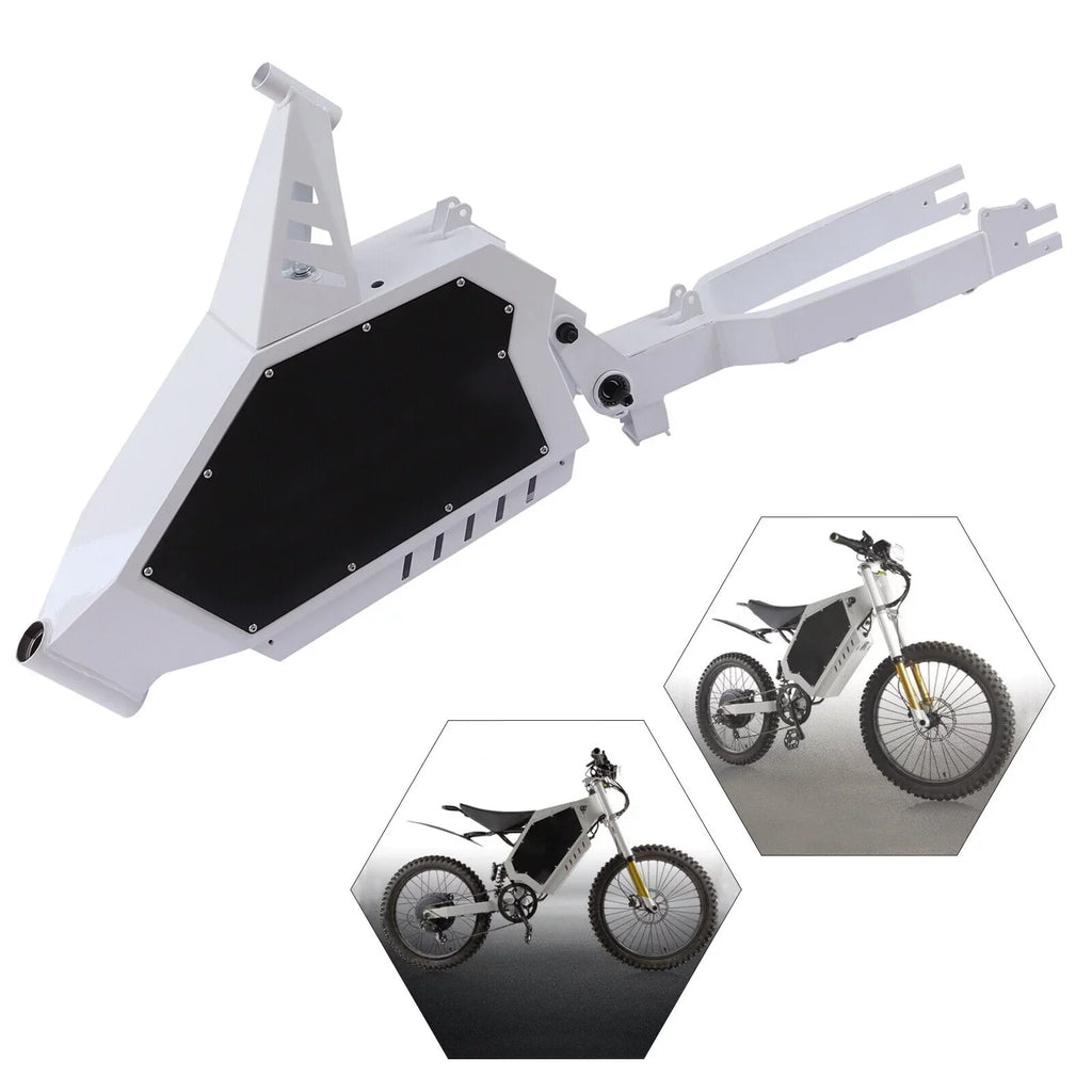 Miumaeov Electric Bicycle Iron Frame Adjustable For 20" or 26" Stealth Bomber E-Bikes(White)