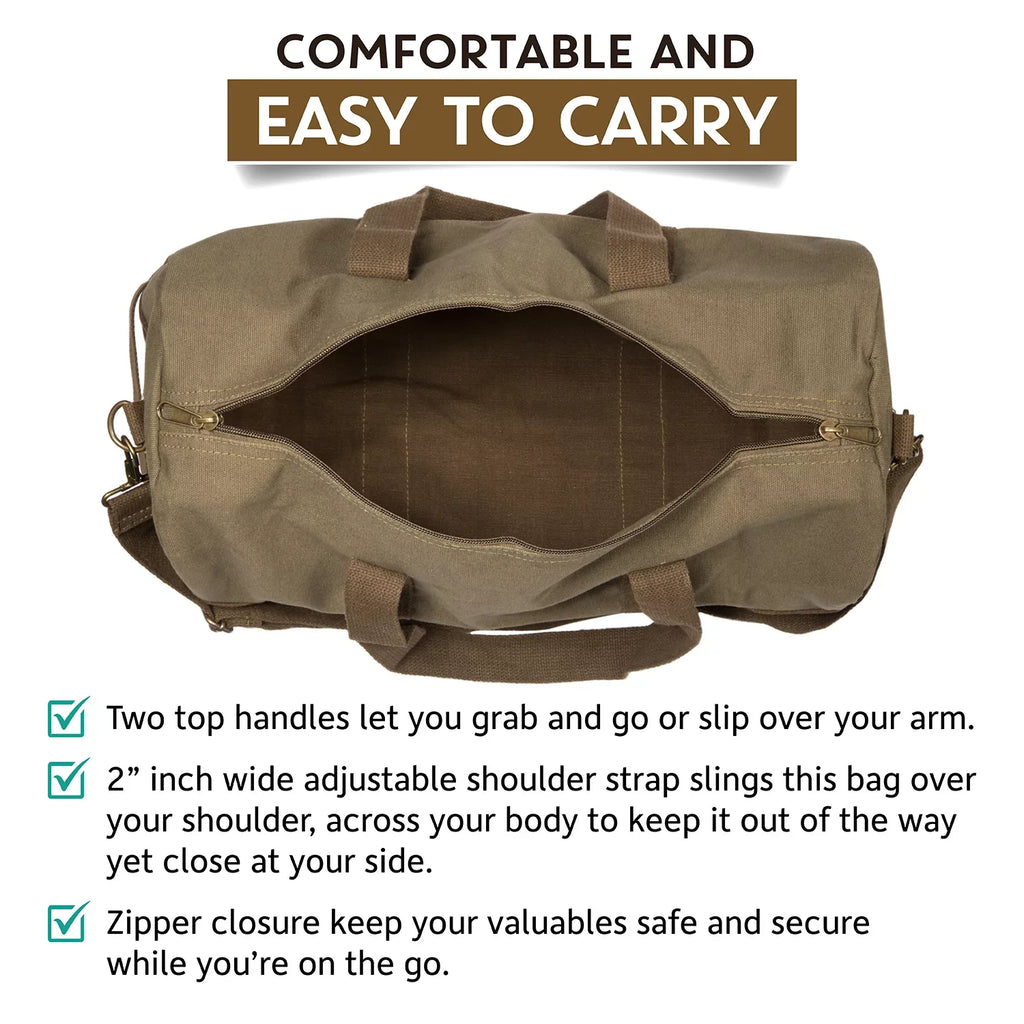 Beard the F Up Two Tone Brown 19" Canvas Sport Travel Weekender Duffel Bag