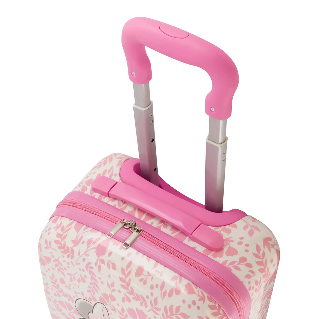 Disney Minnie Mouse 21 Inch Kids Rolling Luggage, Hardshell Carry On Suitcase with Wheels, Pink - Floral