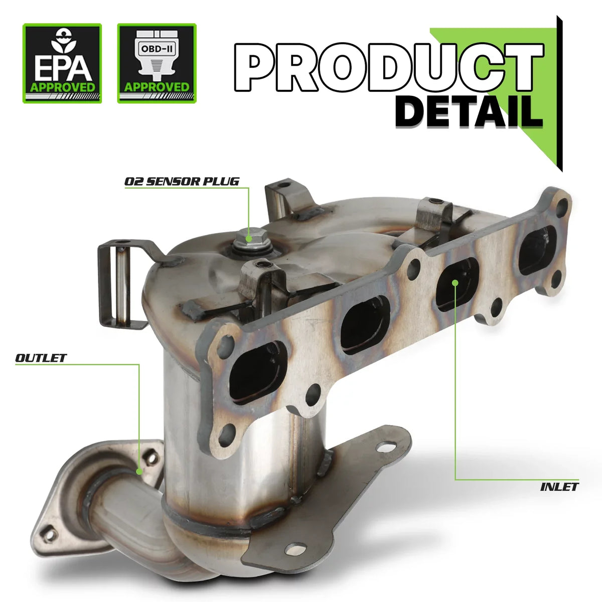 Magshion Catalytic Converter Exhaust Manifold For 2007-2008 Dodge Caliber, 2007-2017 Jeep Compass, 2007-2017 Jeep Patriot, Fits 2.4L 4WD Models