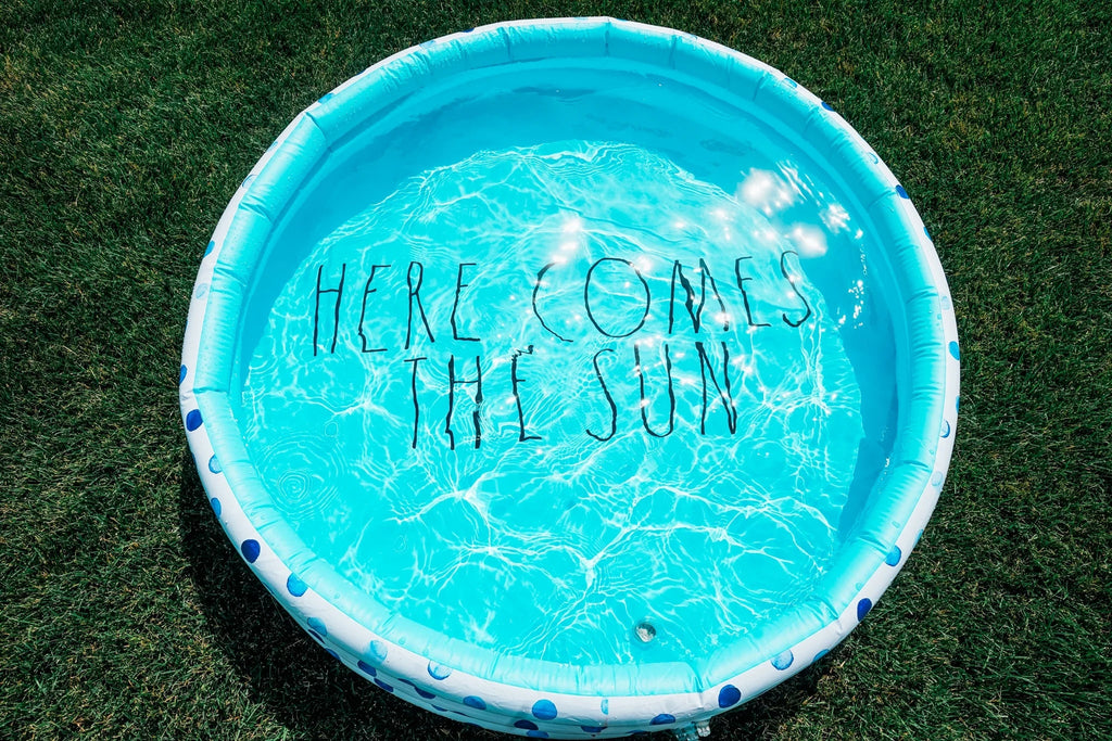 Rae Dunn Indigo Polka Dot Inflatable Mini Pool - Here Comes The Sun 38012G