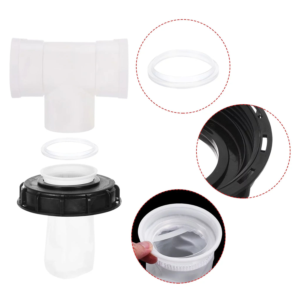 163mm IBC Lid Filter Cover T-Shaped Rainwater Tank IBC Tote Cover with Washable Nylon Filter