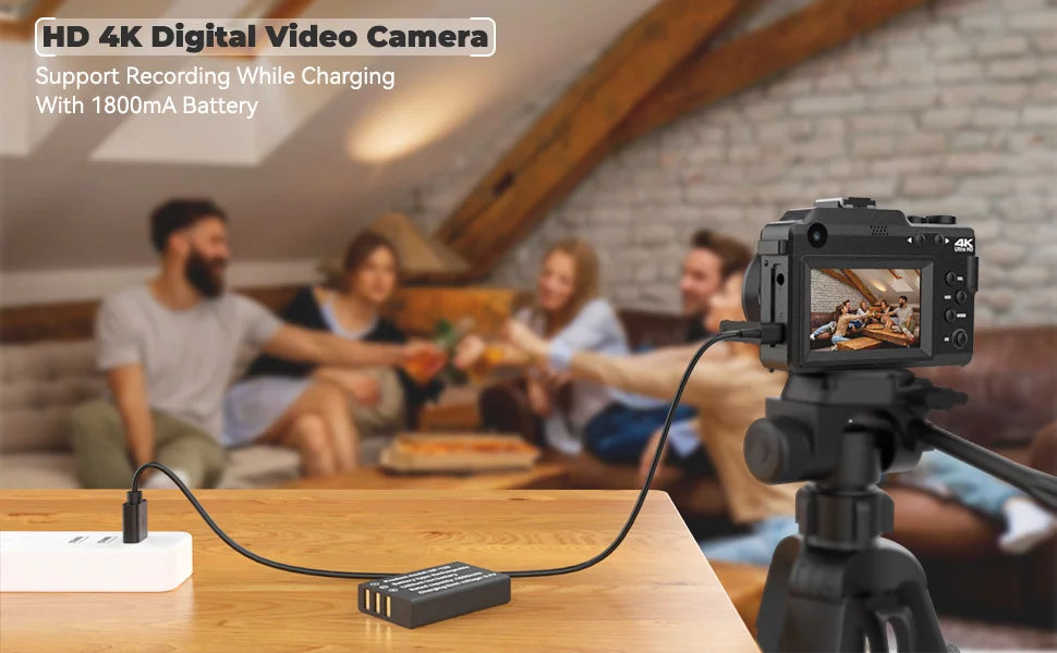 OIEXI 48MP Digital Camera for Photography,4K Video Camera with Front and Rear Dual Cameras,18X Digital Zoom,3.0-inch Screen,32GB Micro Card,Rechargeable Battery,Camera for Kids/Teens/Beginners(Black)