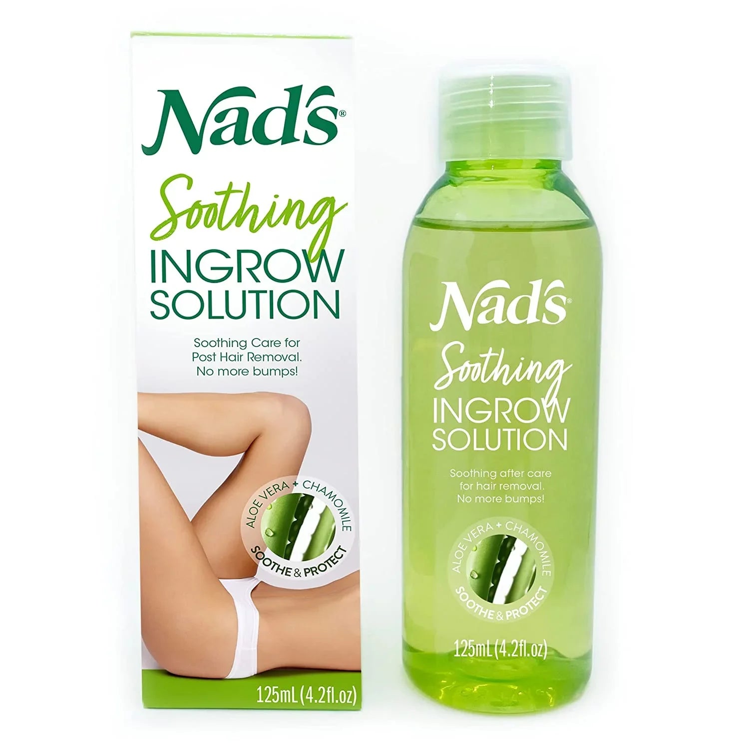 Nad's Ingrown Hair Treatment Solution Serum - Razor Burn & Razor Bumps Treatment For Women & Men Waxing,  Use After Shave, Cream 4.2 oz (125 ml)