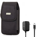 5ft Long 15W Fast Home Charger w Holster Swivel Case Belt Clip for Nubia RedMagic 7 - OnePlus 7T, 6T, 8, 6, 9, Nord N200 5G N100 N10 5G, Pro, UW, 5G McLaren, 7 Pro, 8T Plus, 10 Pro